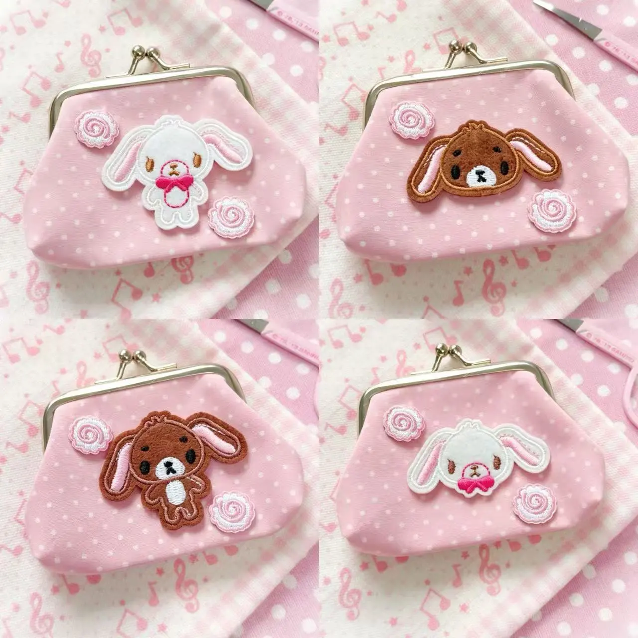 Key Holder Leather Pouch - Sanrio Sugar Bunnies Mini Coin Purse