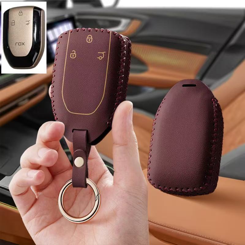 Key Holder Leather Pouch - Car Accessories Key Case Cover Holder