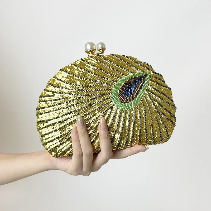 Luxury Bags Green - New Luxury Peacock Green Clutch Bag
