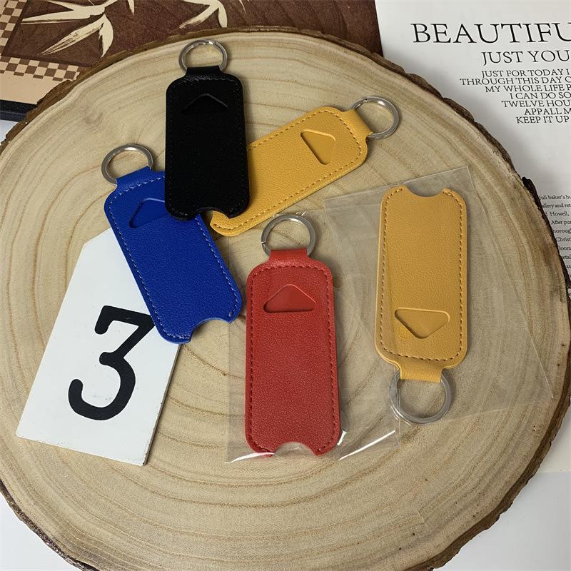 Key Holder Leather Pouch - Holder Portable Lip Balm Bottle Packaging
