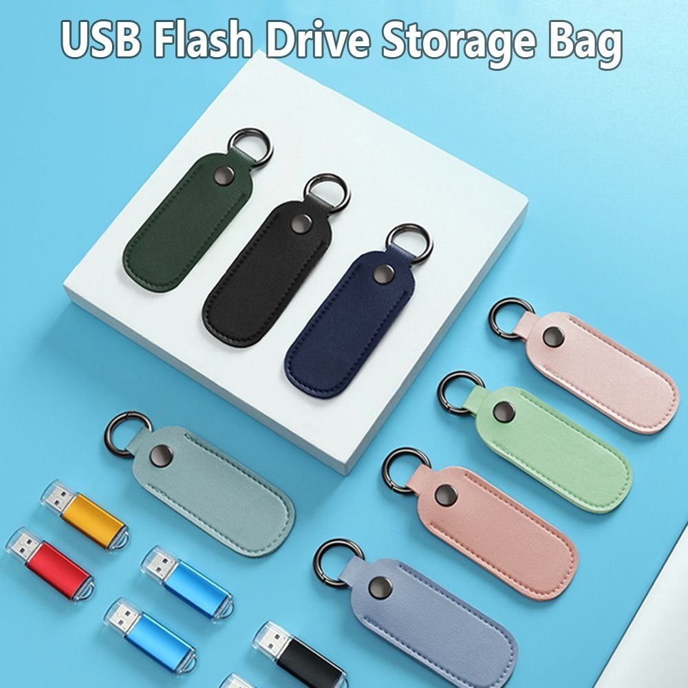 Key Holder Leather Pouch - 8 Colors U Disk Pouch Key