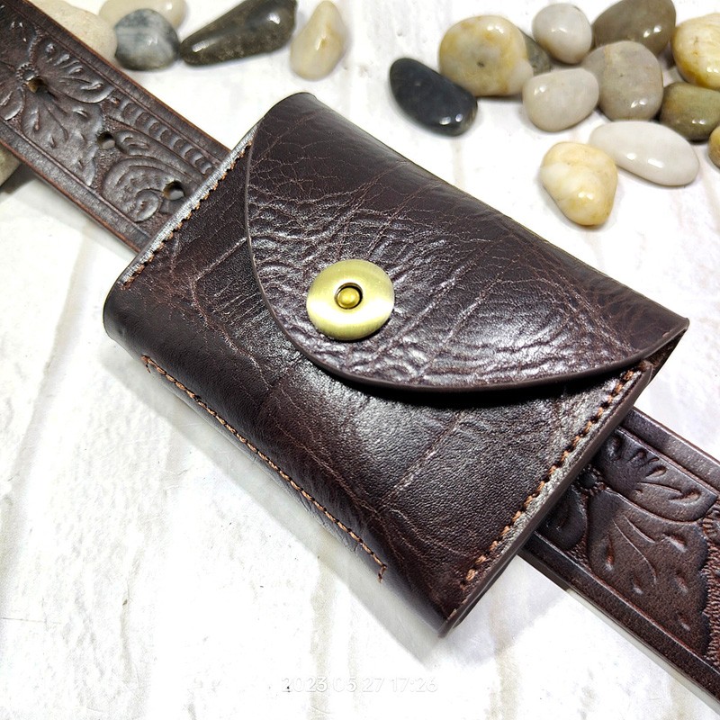 Key Holder Leather Pouch - Blongk Mini Eo Túi Mỏng Dạng