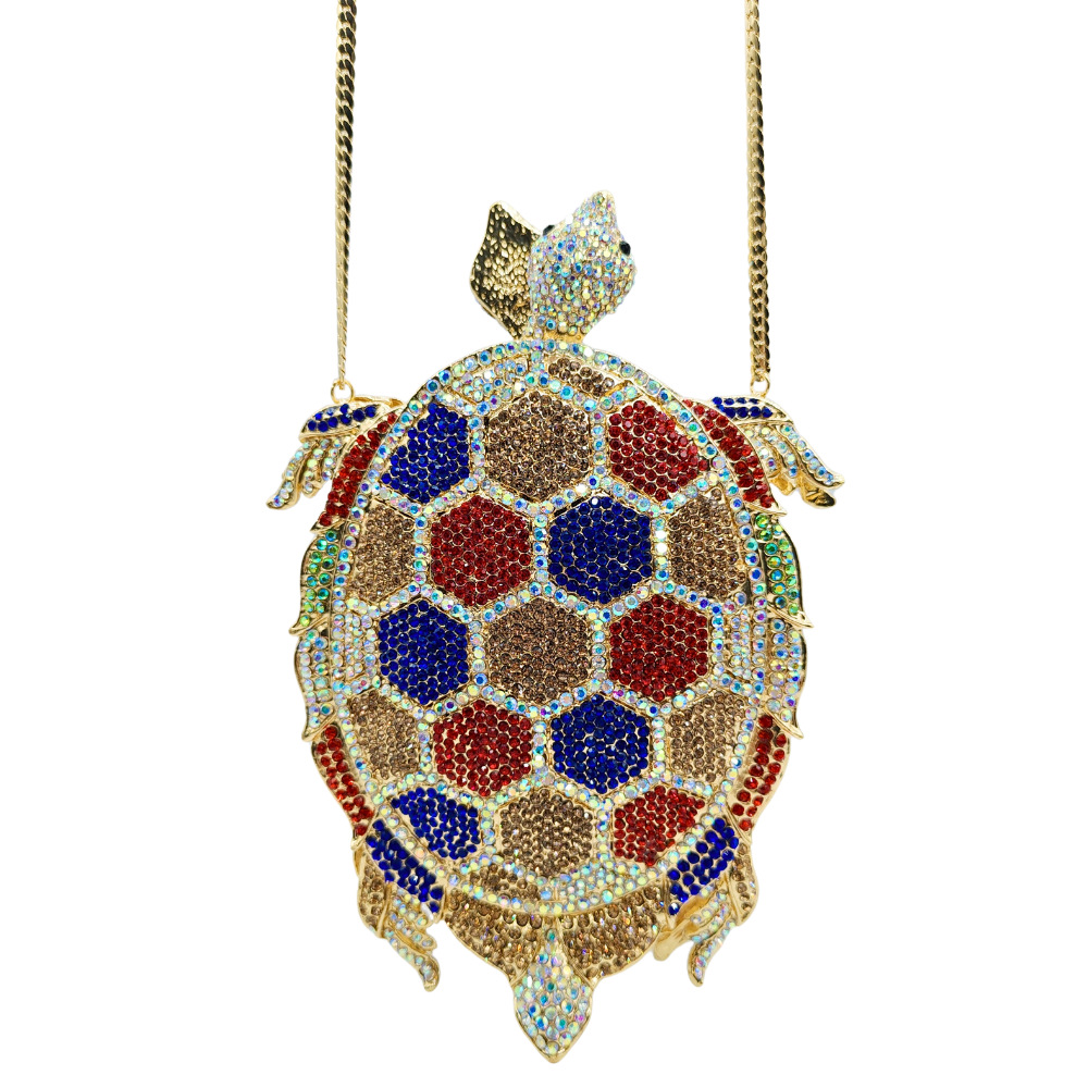 Luxury Bags Green - Turtle-Shaped Rhinestone Evening Clutch, Luxury Crystal-Encrusted