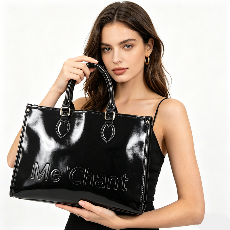 Women Black Glossy Patent PU L - đánh giá và giá Top Handle Patent Bag