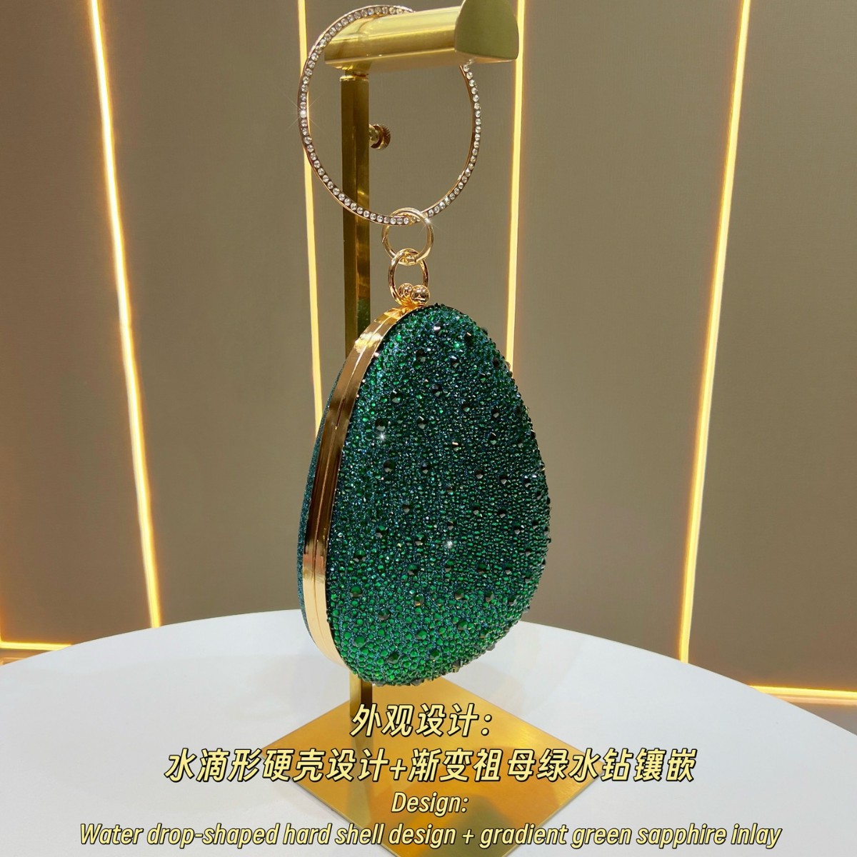 Emerald Green Full Rhinestone  - đánh giá và giá Luxury Bags Green