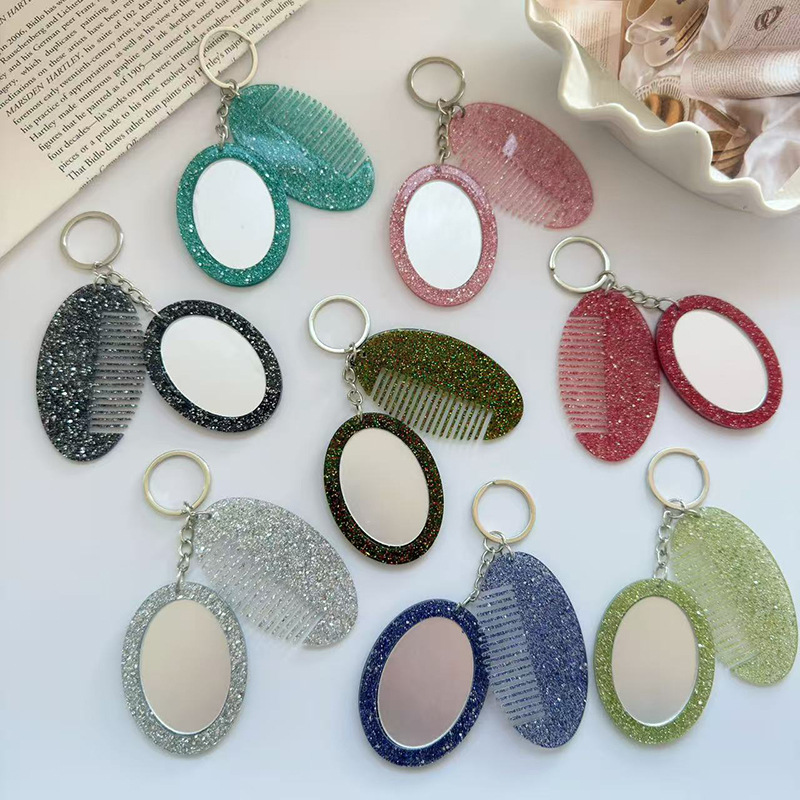 Oval Comb Mirror Keychain Pend - đánh giá và giá Luxury Bags Ysl