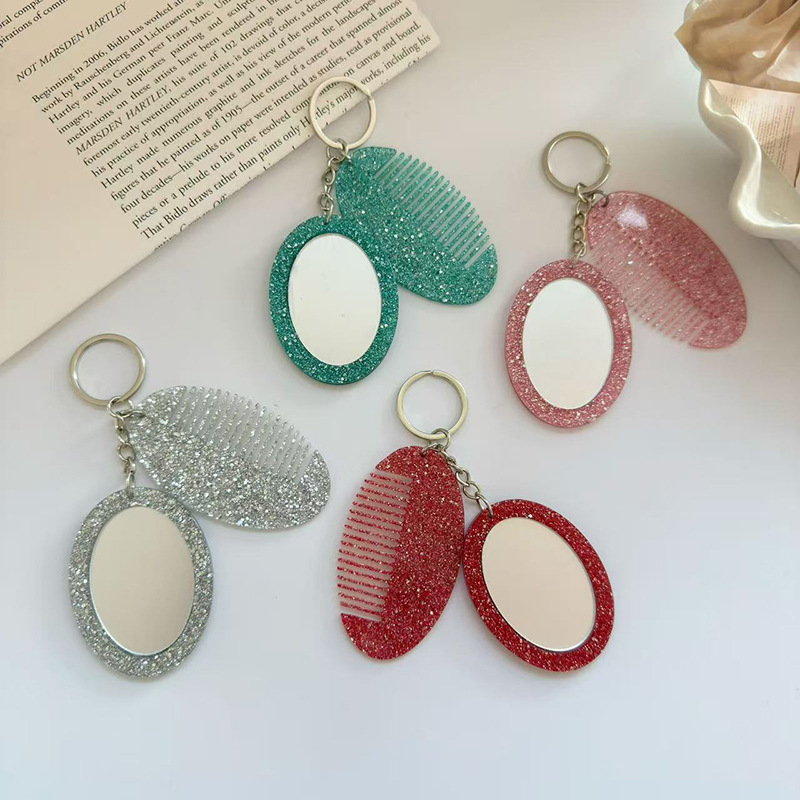 Oval Comb Mirror Keychain Pend - đánh giá và giá Luxury Bags Ysl