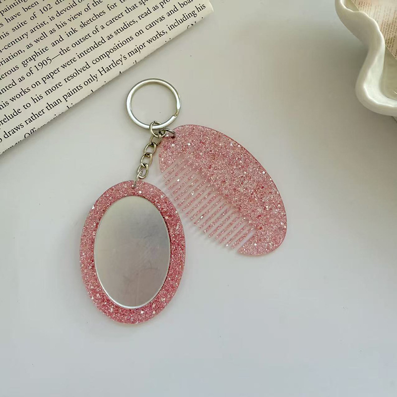 Oval Comb Mirror Keychain Pend - đánh giá và giá Luxury Bags Ysl