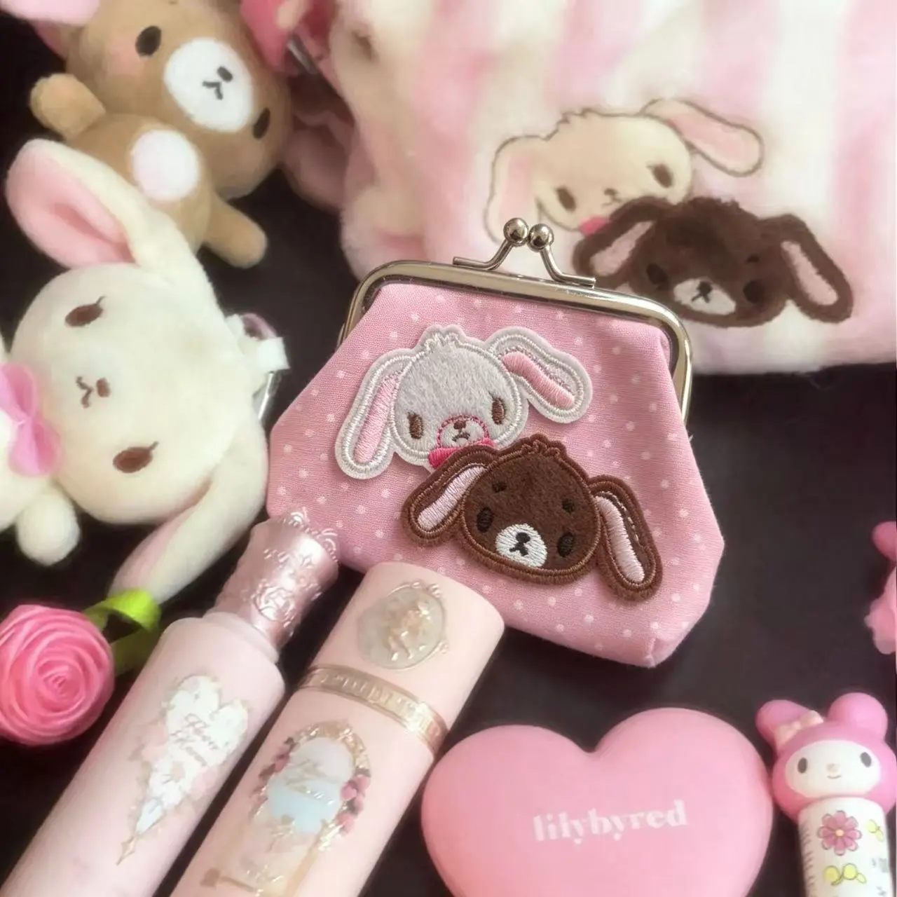 Sanrio Sugar Bunnies Mini Coin - đánh giá và giá Key Holder Leather Pouch