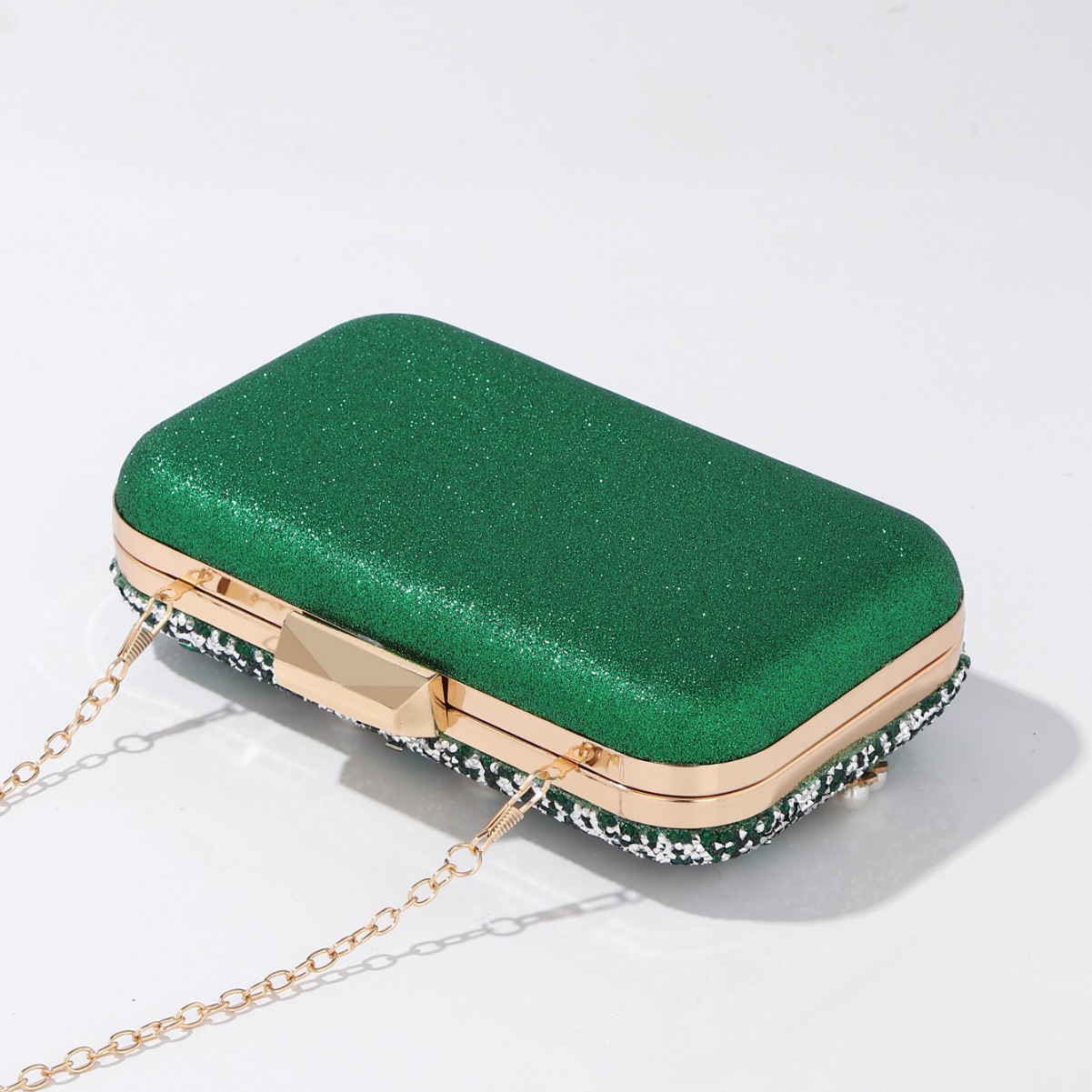 Luxury Rhinestone & Pearl Embe - đánh giá và giá Luxury Bags Green