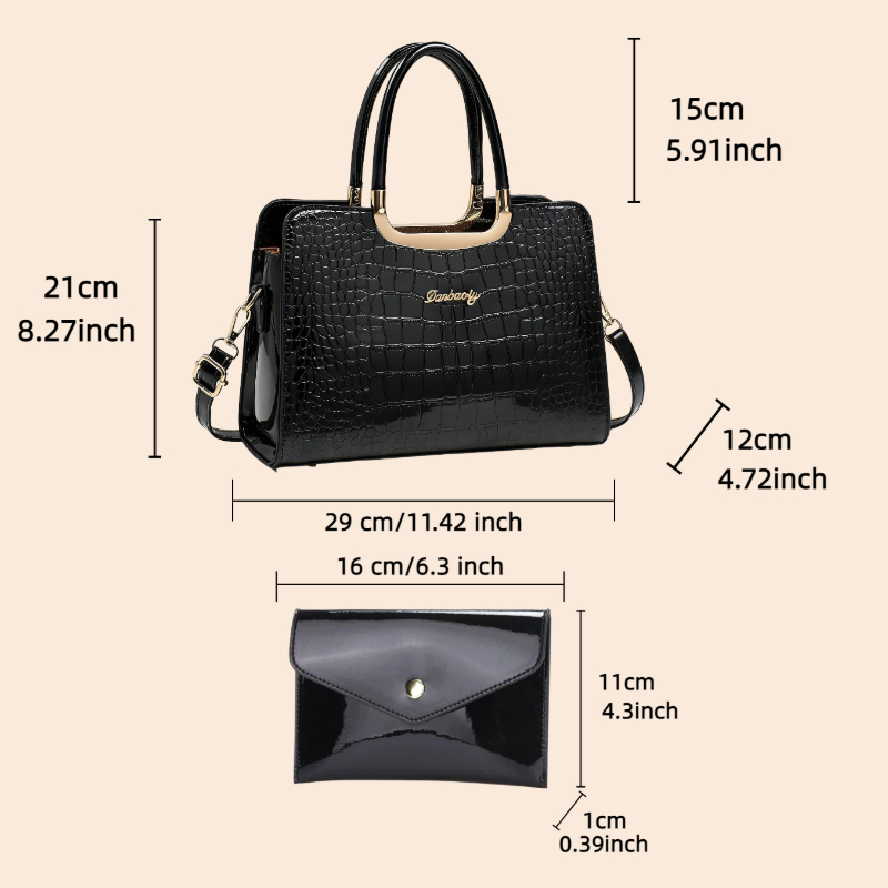 2-piece women's matching bag s - đánh giá và giá Top Handle Patent Bag