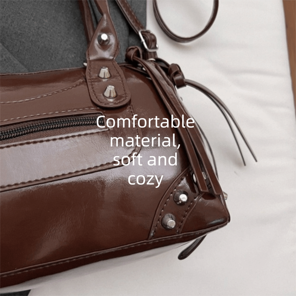 Fashion Rivets Pillow Bag Pate - đánh giá và giá Top Handle Patent Bag