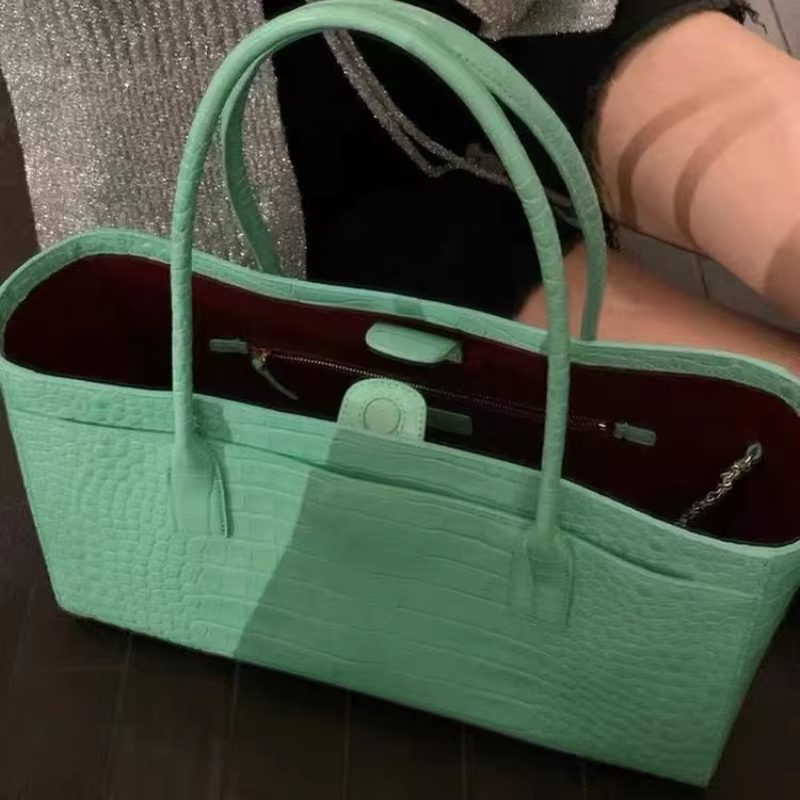 Free Shipping Crocodile-emboss - đánh giá và giá Luxury Bags Green
