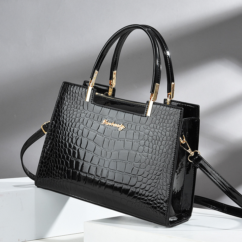 Crocodile Embossed Tote Bag, P - đánh giá và giá Top Handle Patent Bag