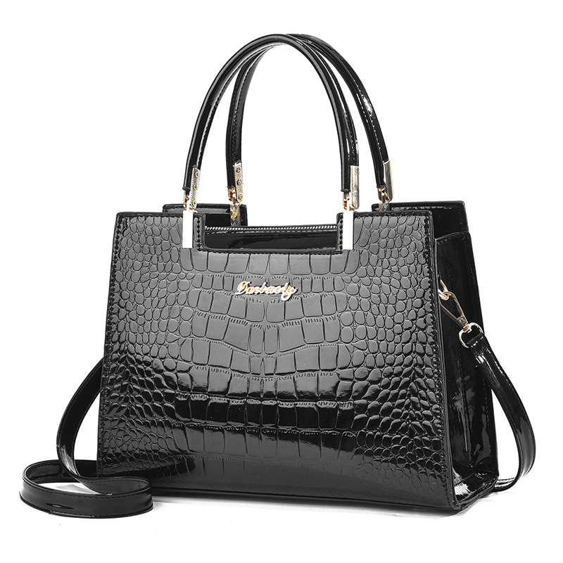 Crocodile Embossed Tote Bag, P - đánh giá và giá Top Handle Patent Bag