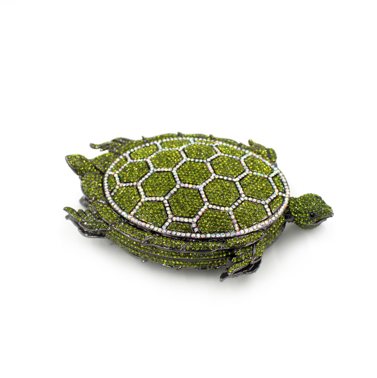 Turtle-Shaped Rhinestone Eveni - đánh giá và giá Luxury Bags Green