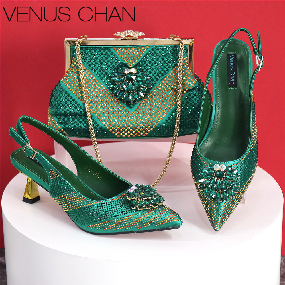 2025 Italian Design Rhinestone - đánh giá và giá Luxury Bags Green