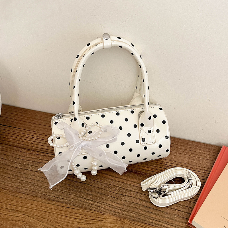 Korean Polka Dot Mini Handbag  - đánh giá và giá Top Handle Patent Bag